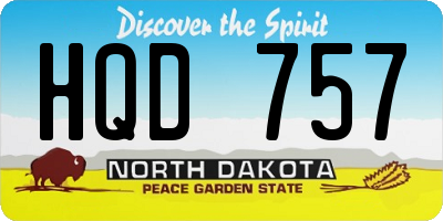 ND license plate HQD757