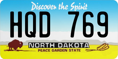 ND license plate HQD769