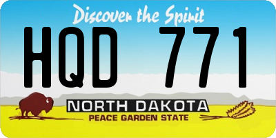 ND license plate HQD771