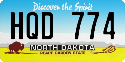 ND license plate HQD774