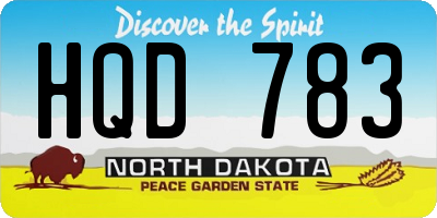 ND license plate HQD783
