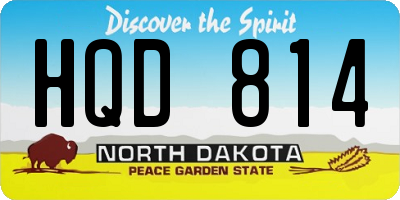 ND license plate HQD814