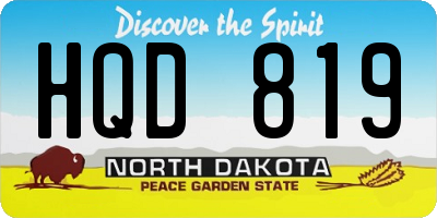 ND license plate HQD819