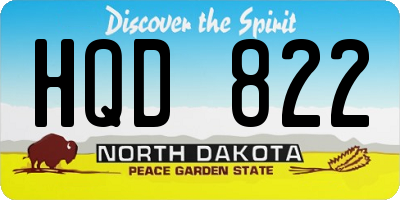 ND license plate HQD822