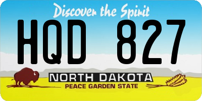 ND license plate HQD827
