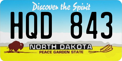 ND license plate HQD843