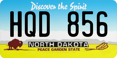 ND license plate HQD856