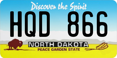 ND license plate HQD866