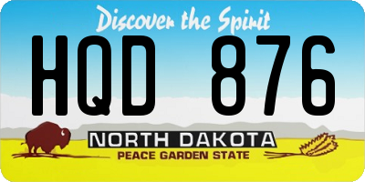 ND license plate HQD876