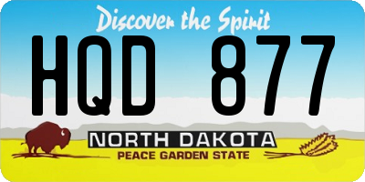 ND license plate HQD877