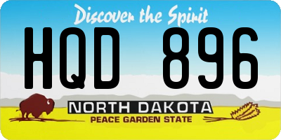 ND license plate HQD896