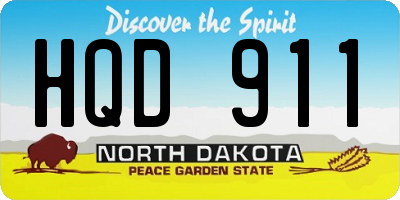 ND license plate HQD911