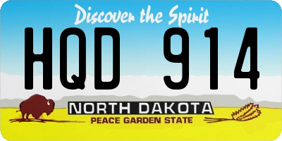 ND license plate HQD914