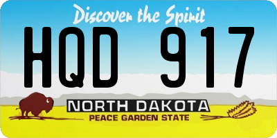 ND license plate HQD917