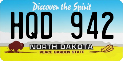 ND license plate HQD942