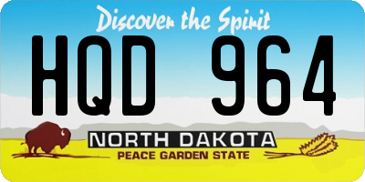 ND license plate HQD964