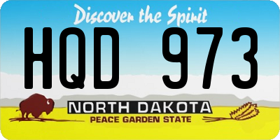 ND license plate HQD973