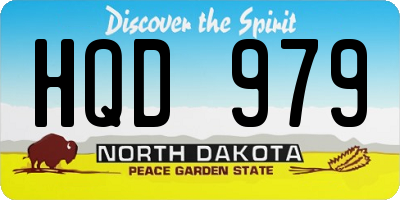 ND license plate HQD979