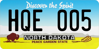 ND license plate HQE005