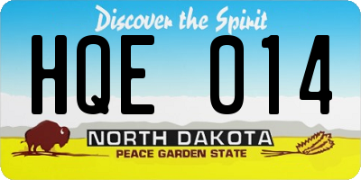 ND license plate HQE014