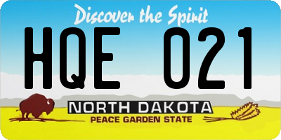 ND license plate HQE021