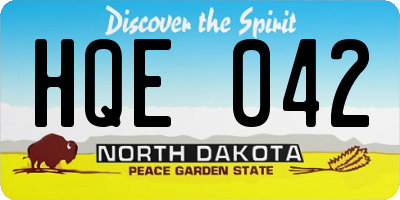 ND license plate HQE042