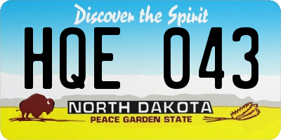 ND license plate HQE043