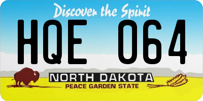 ND license plate HQE064