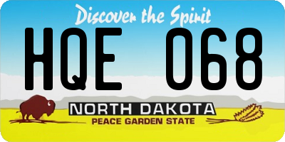 ND license plate HQE068
