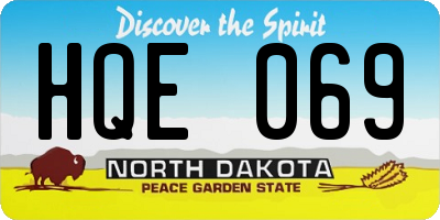 ND license plate HQE069