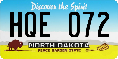 ND license plate HQE072