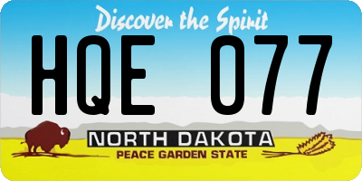 ND license plate HQE077