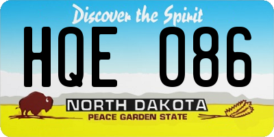 ND license plate HQE086