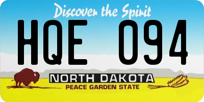 ND license plate HQE094