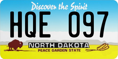 ND license plate HQE097