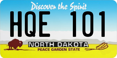 ND license plate HQE101