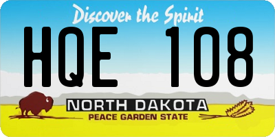 ND license plate HQE108