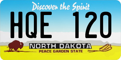 ND license plate HQE120