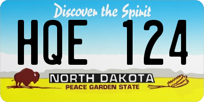 ND license plate HQE124