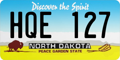 ND license plate HQE127