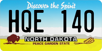 ND license plate HQE140