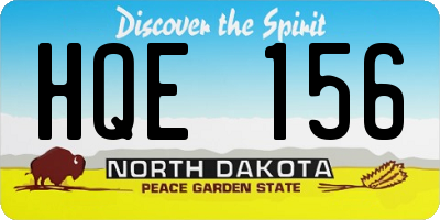 ND license plate HQE156