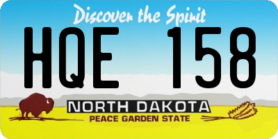 ND license plate HQE158