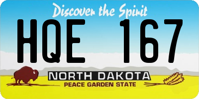 ND license plate HQE167