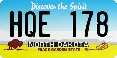ND license plate HQE178