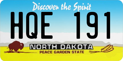 ND license plate HQE191