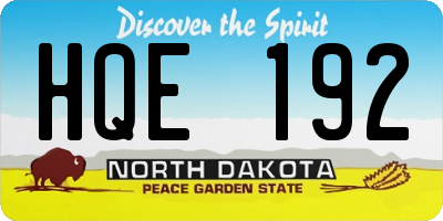 ND license plate HQE192