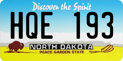 ND license plate HQE193