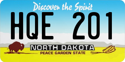 ND license plate HQE201