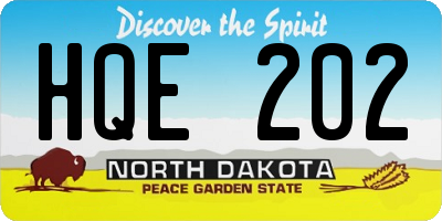ND license plate HQE202